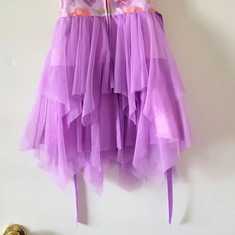 Purple Dress with pink Flowers